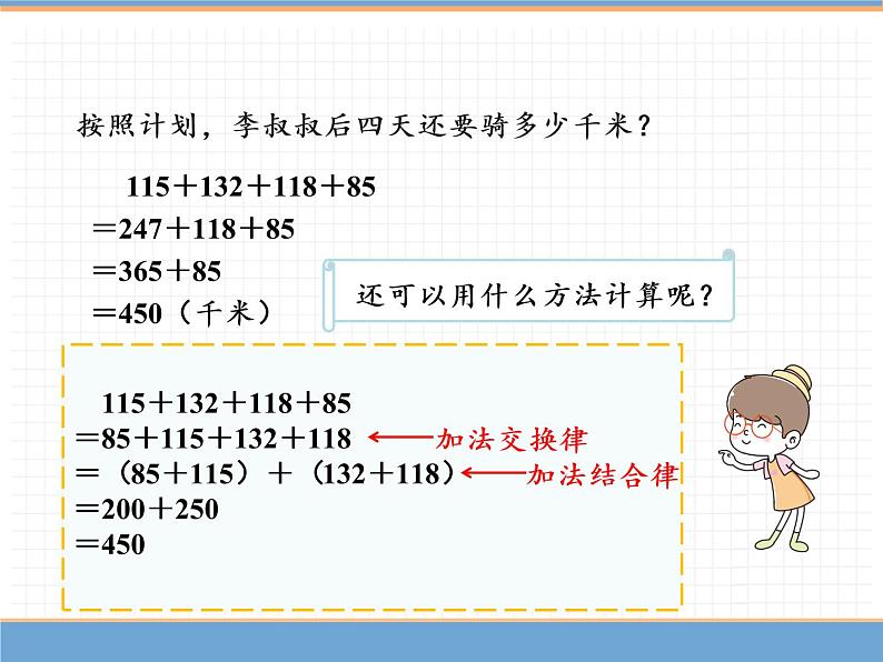 数学人教版四年级下第三单元 第3课时 加法运算定律的应用课件PPT05