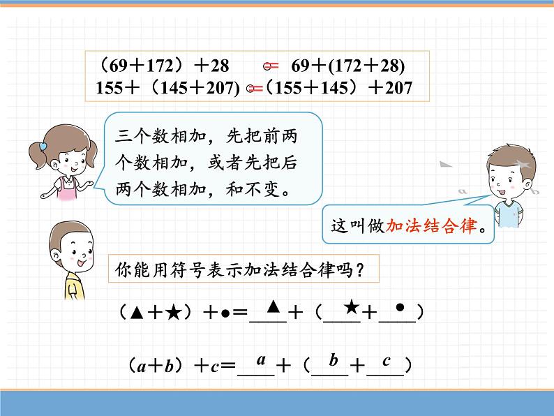 数学人教版四年级下第三单元 第2课时 加法结合律课件PPT第7页