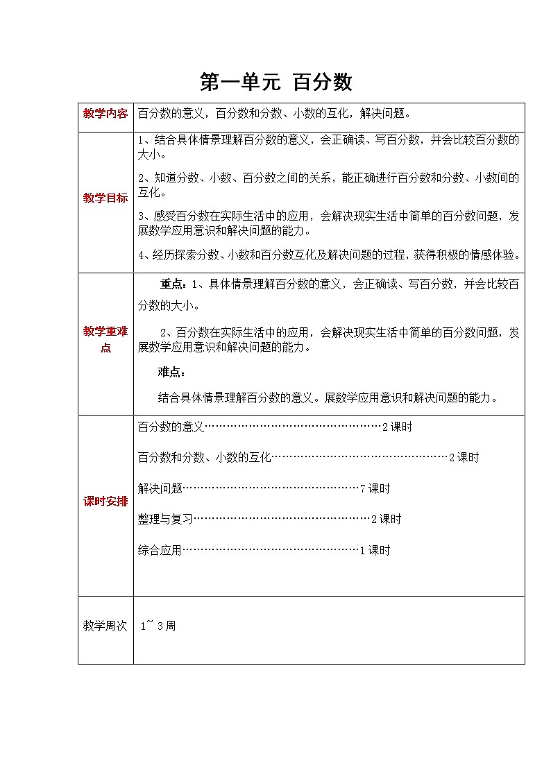 第一单元第1课时教案 西师版小学数学六年级下册01
