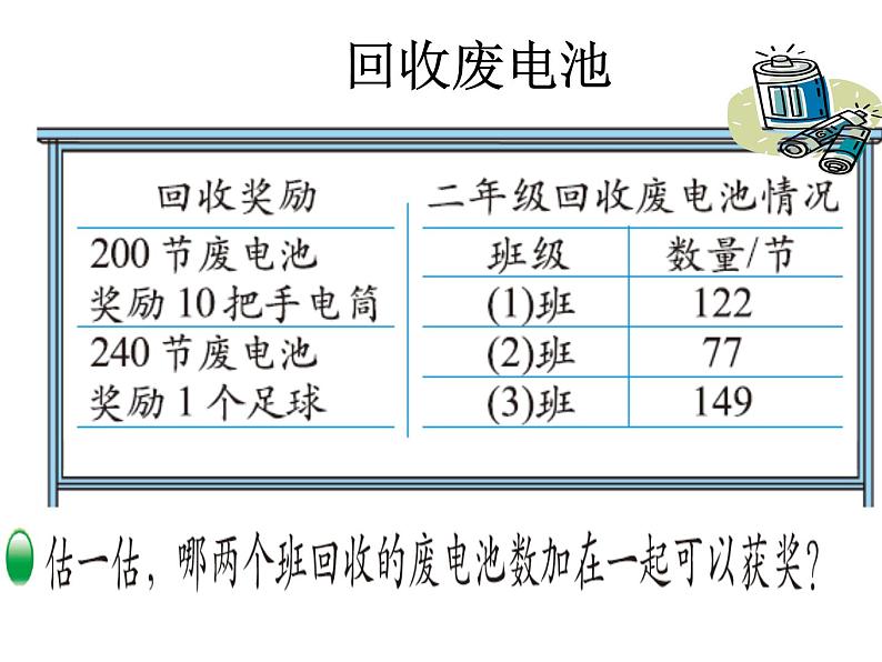 北师大版数学二年级下册 5.2 回收废电池(2)（课件）02