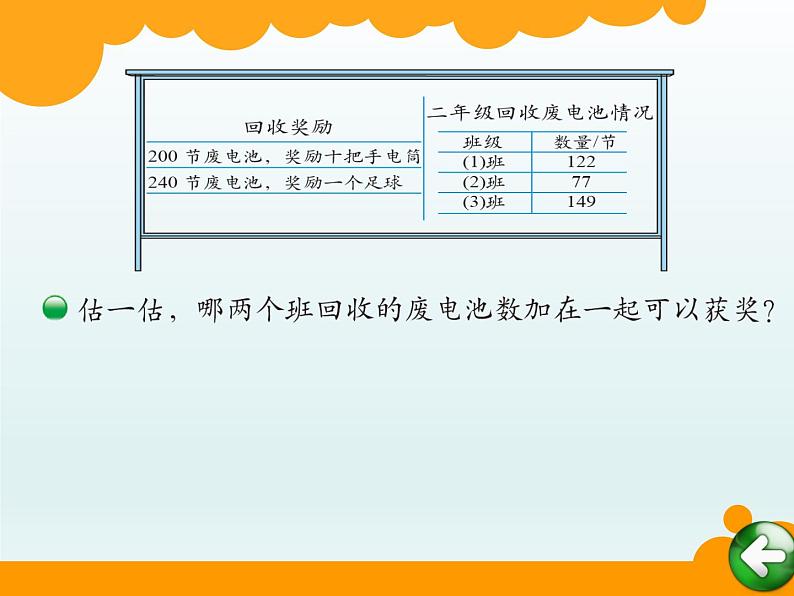 北师大版数学二年级下册 5.2 《回收废电池》(5)（课件）第3页