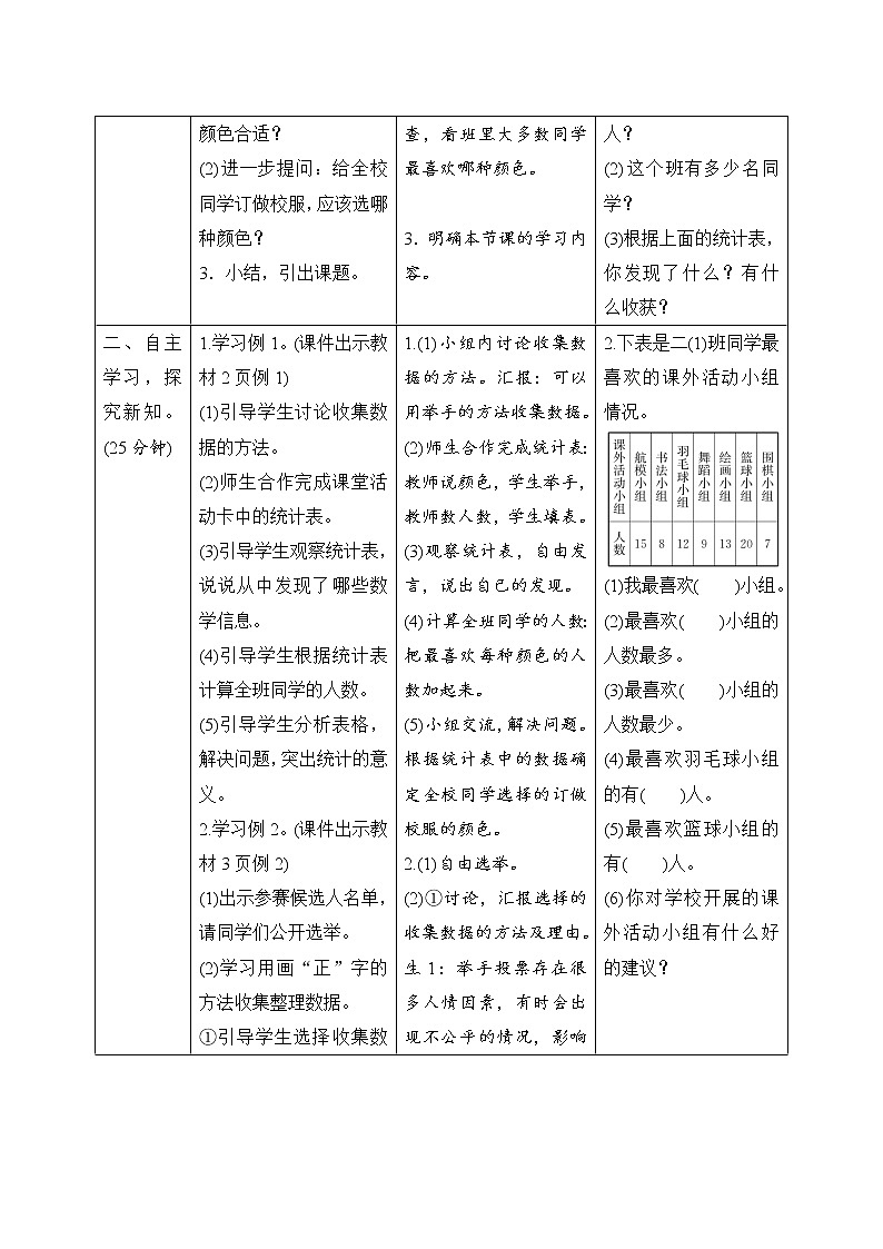 第1单元《数据收集整理》导学案设计第2页