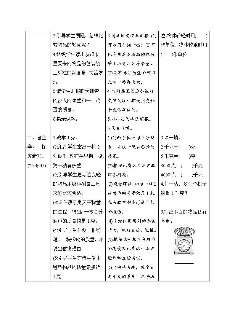 8.1《克和千克的认识》课件+教案+备课方案+导学案02