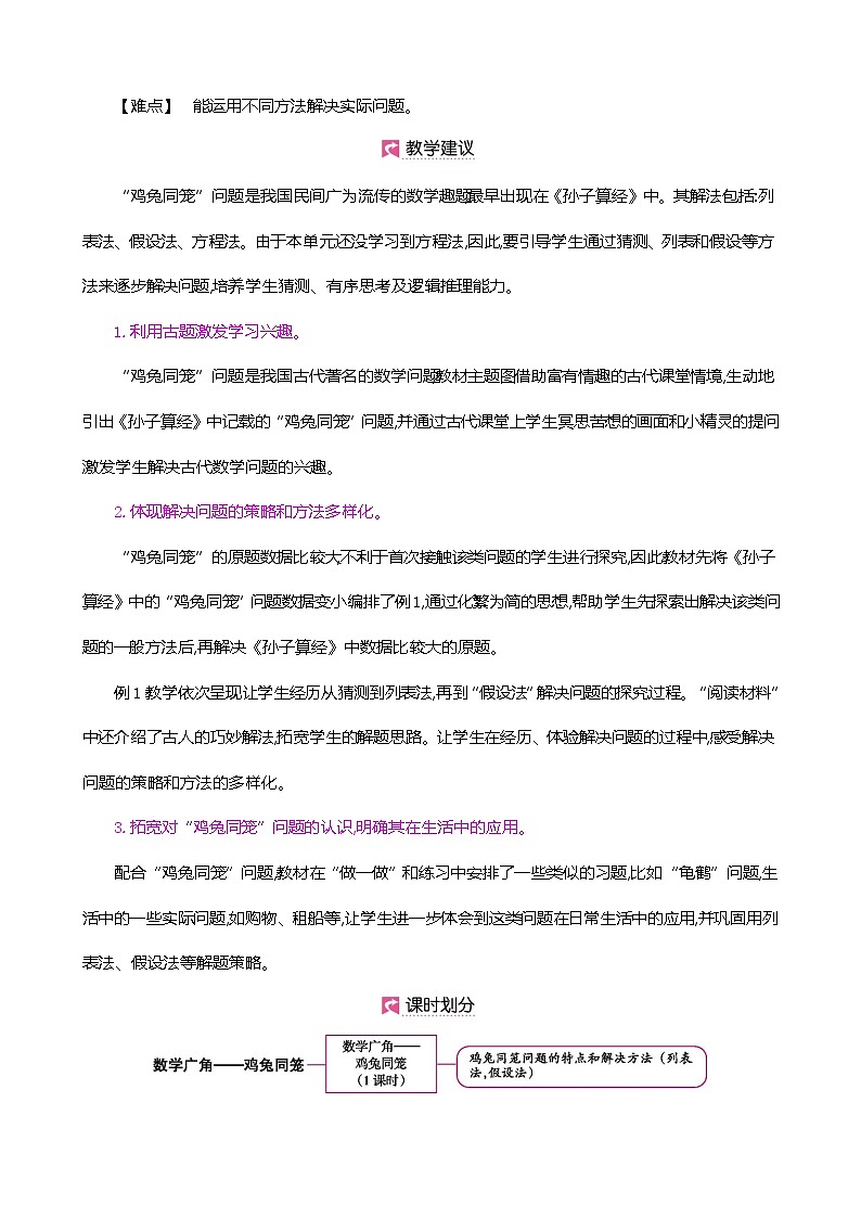 人教版数学四下9.1 数学广角-鸡兔同笼ppt课件+教案+同步练习02