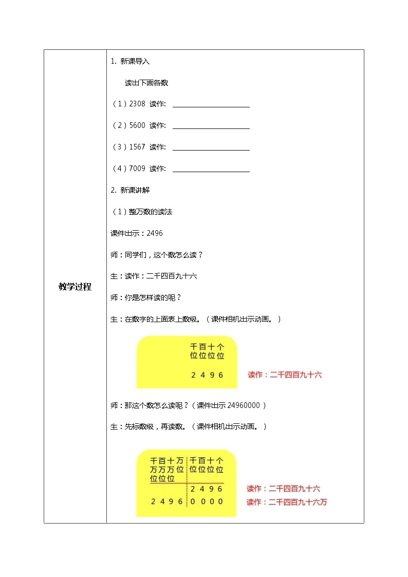 人教版小学数学四年级上册1.2《亿以内数的读法》PPT课件+教学设计+同步练习02