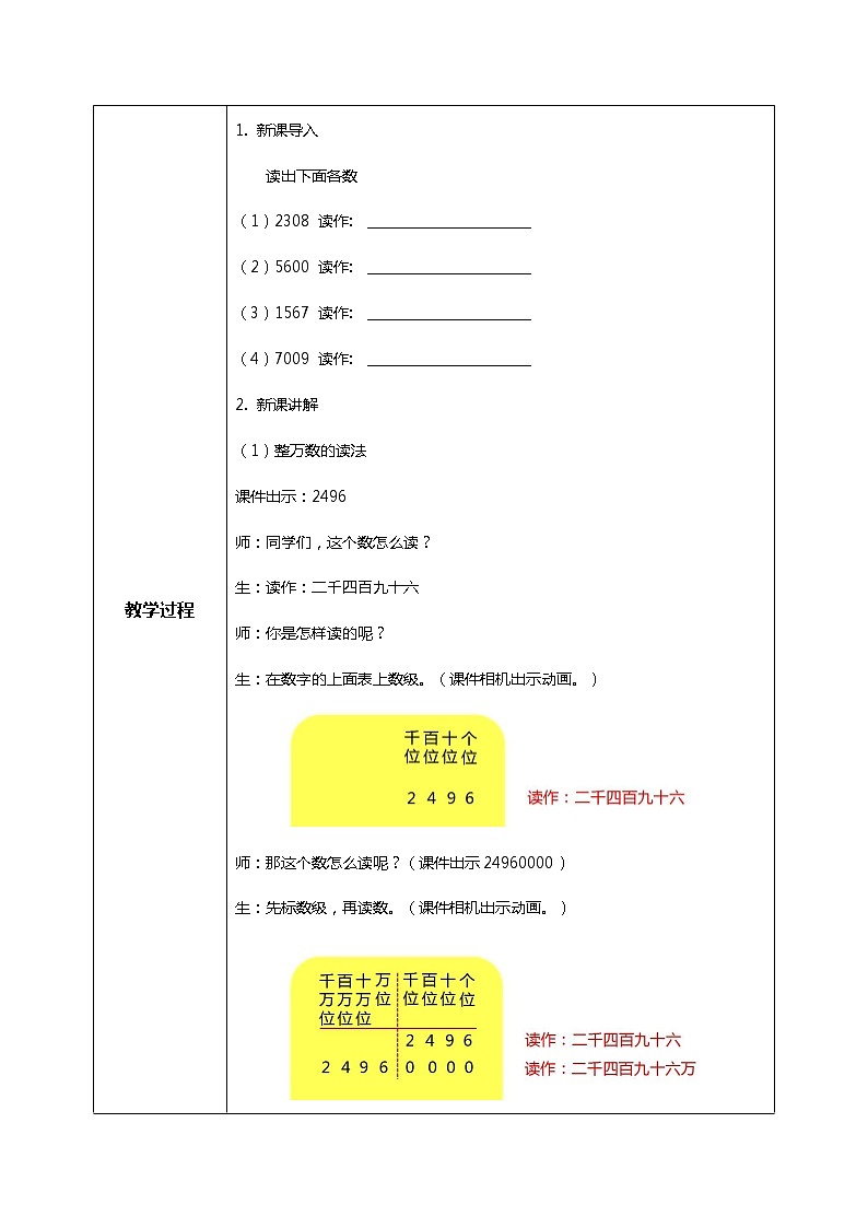 人教版小学数学四年级上册1.2《亿以内数的读法》PPT课件+教学设计+同步练习02