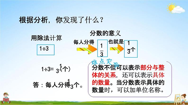 人教版五年级数学下册《4-1-4 分数与除法的关系》教学课件PPT优秀公开课第7页