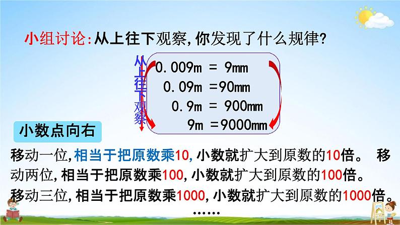 人教版四年级数学下册《4-3-1 小数点移动的变化规律》教学课件PPT优秀公开课第7页