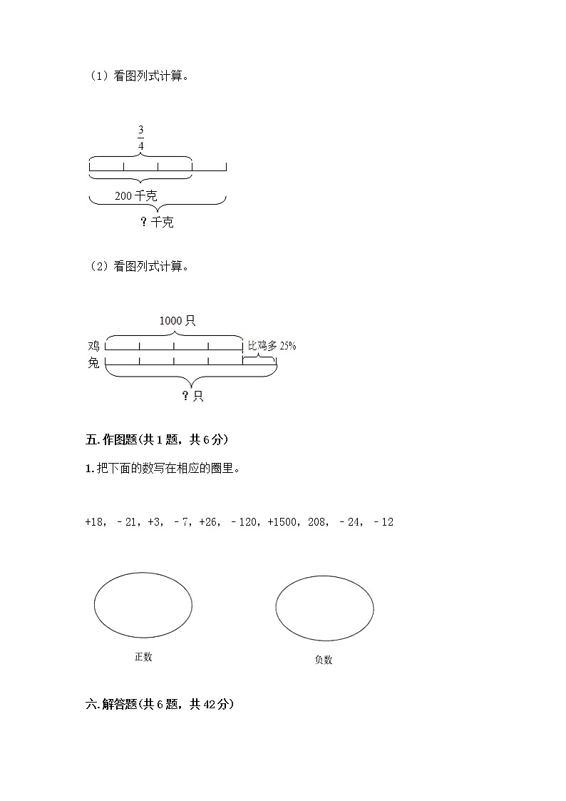 人教版六年级下册数学期中测试卷及参考答案【综合题】第3页
