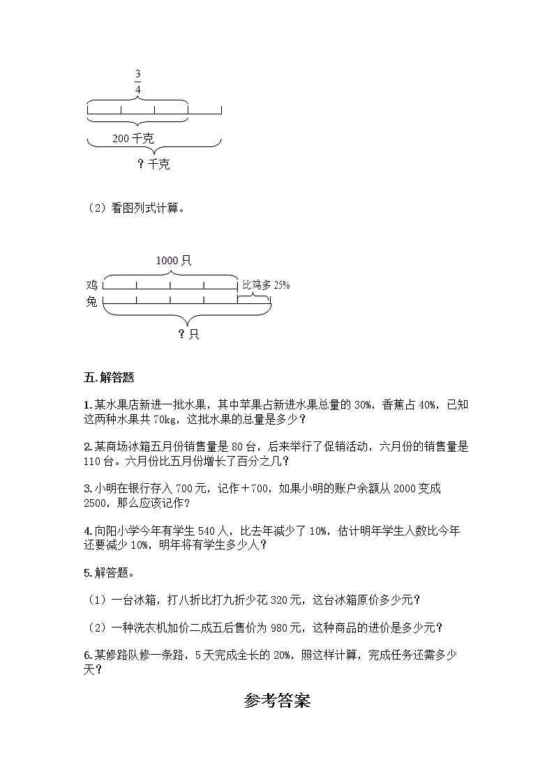 人教版六年级下册数学期中测试卷含答案（模拟题）第3页