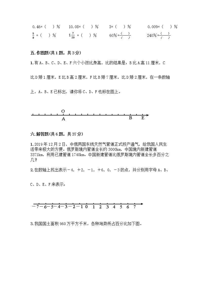 人教版六年级下册数学期中测试卷及参考答案【最新】第3页