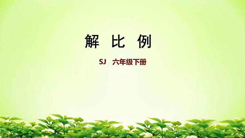 六年级数学下册课件-4.4解比例251-苏教版(共14张ppt)第1页