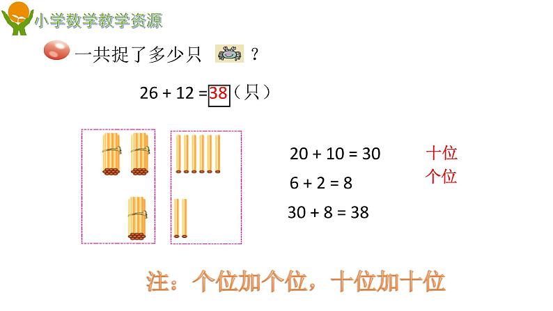 青岛版五四制一下第六单元第1 课时两位数加两位数不进位加法课件PPT05