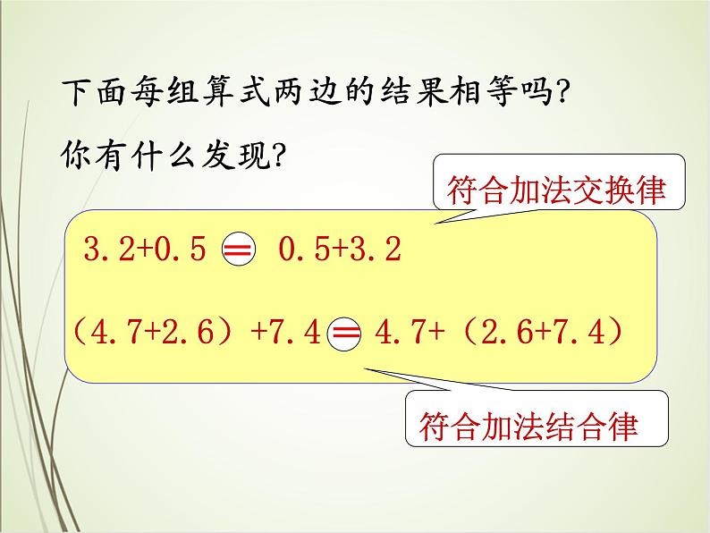 人教版数学四下6.3.1  整数加法运算定律推广到小数ppt课件+教案+同步练习05