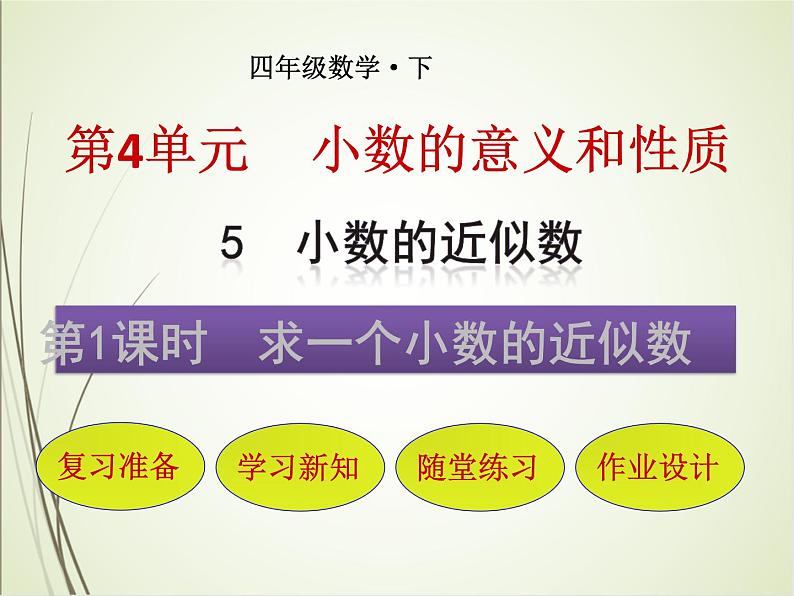 人教版数学四下4.5.1 求一个小数的近似数（教案）第1页