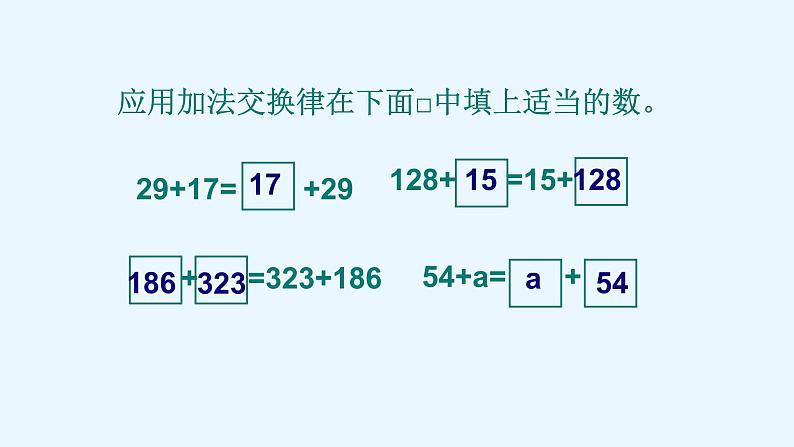 人教版数学四年级下册《运算定律——加法运算定律》课件第8页