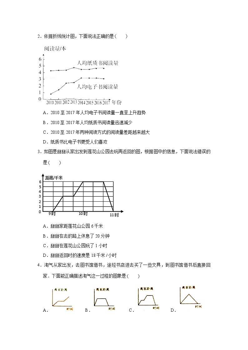 人教版五下第七单元折线统计图单元检测卷（五）02