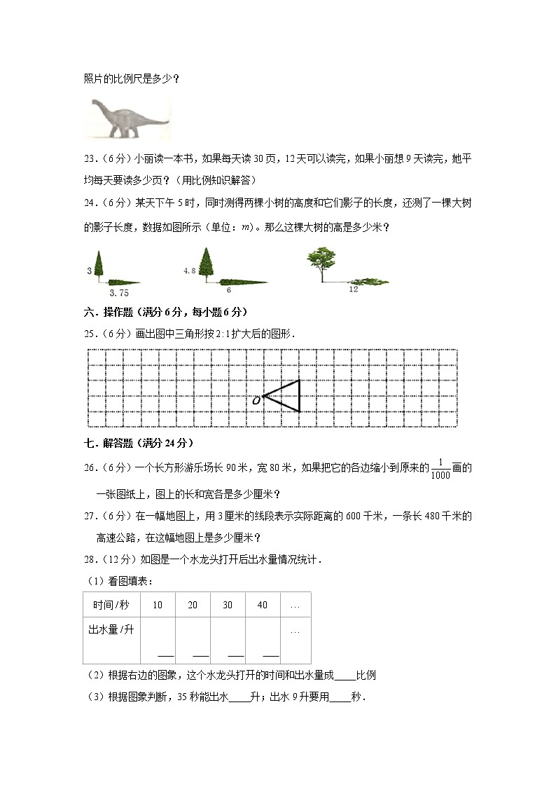 人教版六下第四单元比例单元检测卷第3页