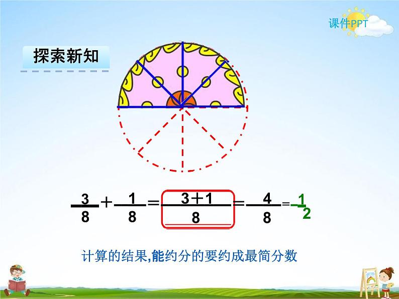 人教版五年级数学下册《6-1 同分母分数加、减法》课堂教学课件PPT优秀公开课第8页