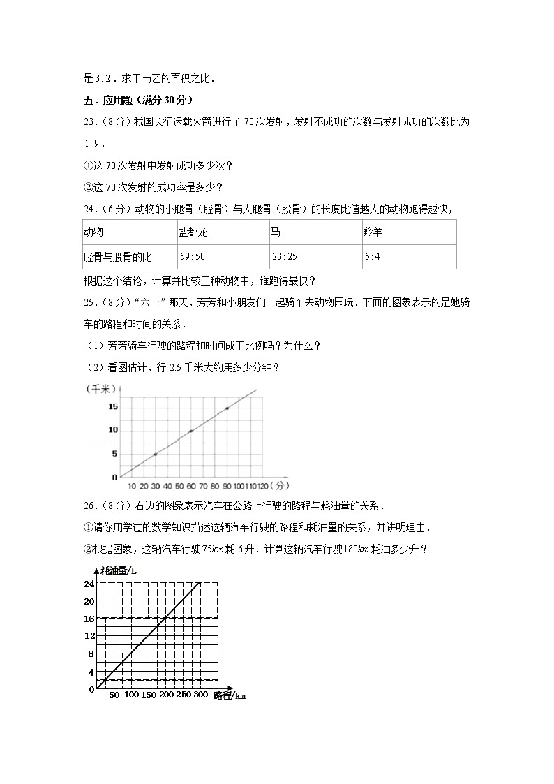 北师大版六下第四单元正比例和反比例单元题（二）（word版，含答案）第3页