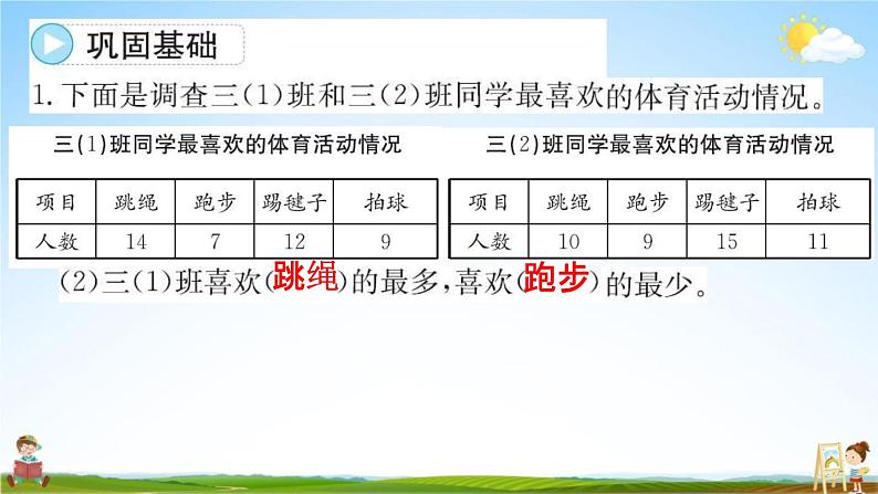 人教版三年级数学下册《9-3 统计与概率》练习题教学课件PPT优秀公开课第3页