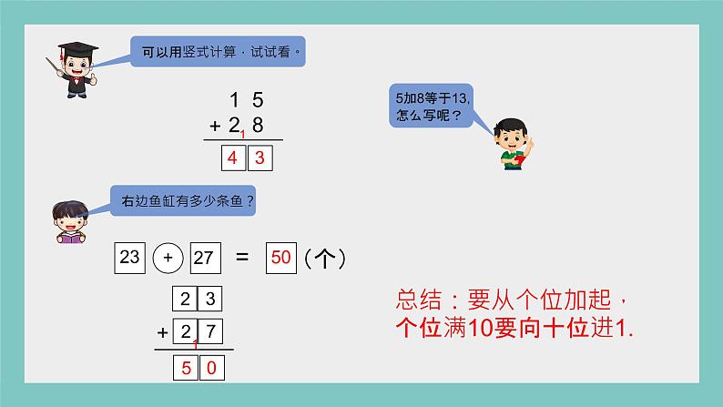 青教版一年级数学下册《100以内的加减法》2 -进位加法课件PPT05