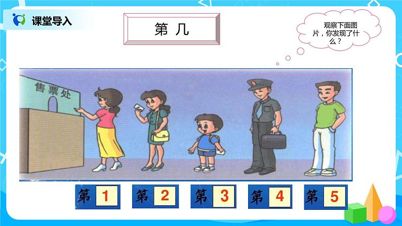数学人教版一上3.3 《第几》 课件第3页
