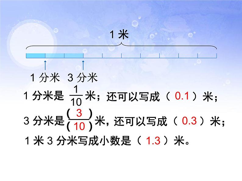 人教版小学数学三年级下册 七.小数的初步认识  1.认识小数  课件第7页