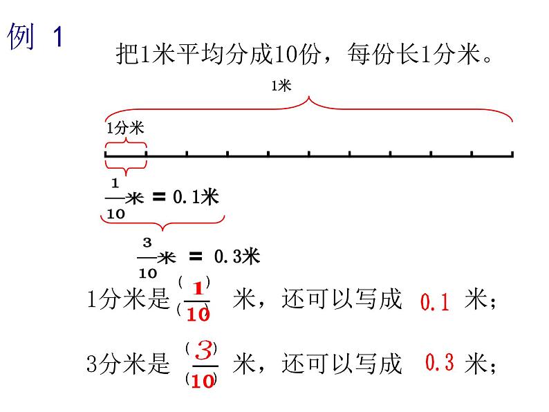 人教版小学数学三年级下册 七.小数的初步认识  1.认识小数  课件1第4页