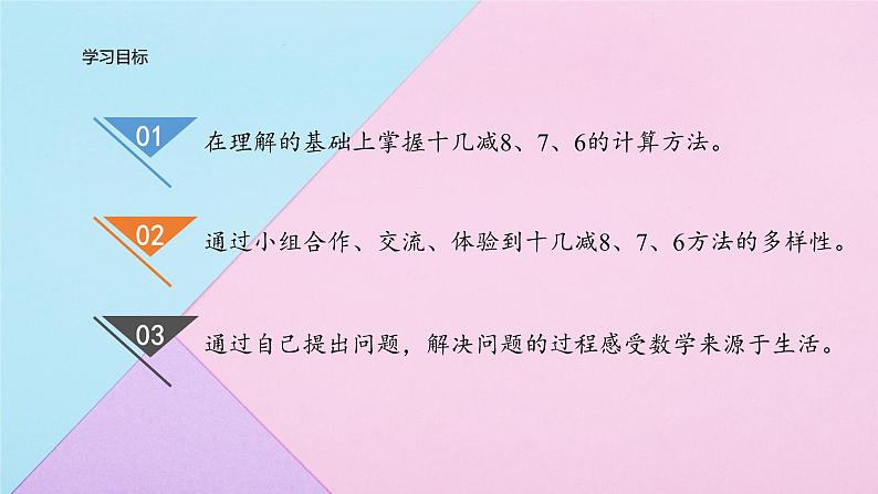 2.2十几减8、7、6 课件 人教版数学一年级下册02