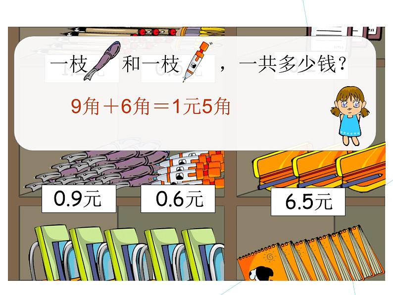 人教版小学数学三年级下册 七.小数的初步认识  2.简单的小数加、减法  课件4第3页