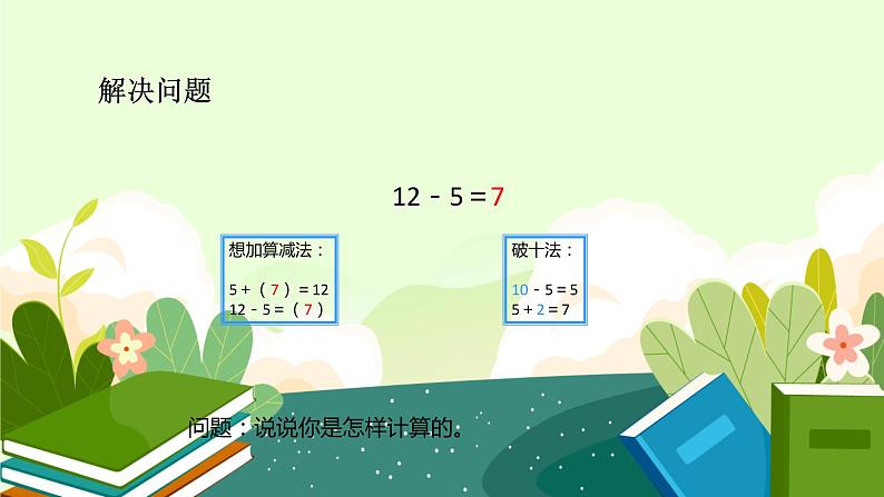 2.3十几减5、4、3、2 人教版数学一年级下册1课件PPT第6页