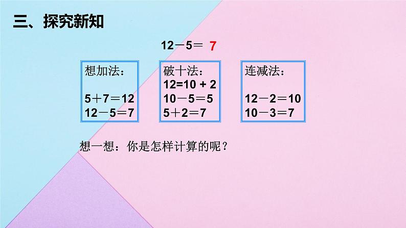 2.3十几减5、4、3、2 人教版数学一年级下册 课件1第7页