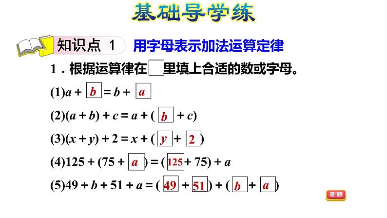 四年级2.3用字母表示加法运算定律课件PPT03