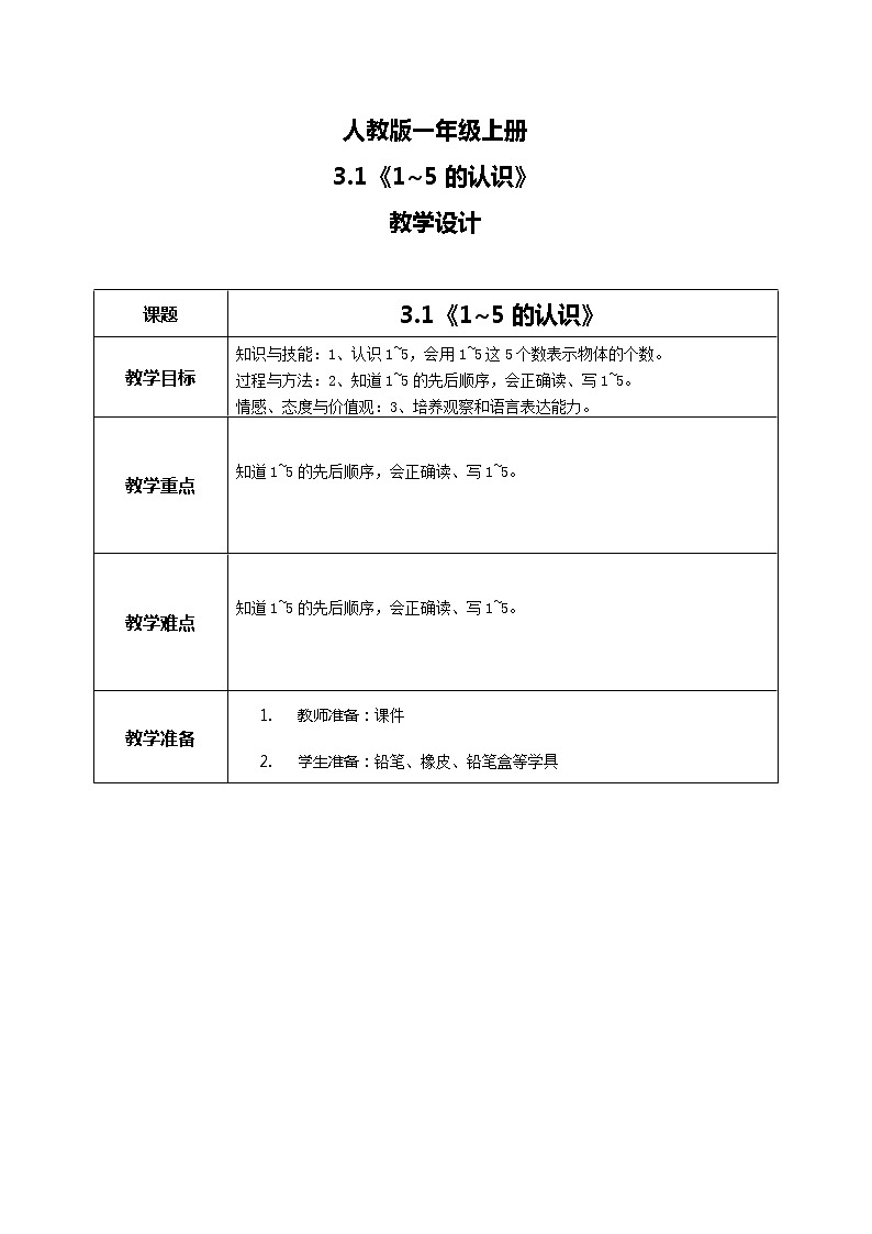 3.1《1~5的认识》第1页