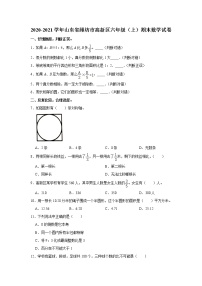 2020-2021学年山东省潍坊市高新区六年级（上）期末数学试卷