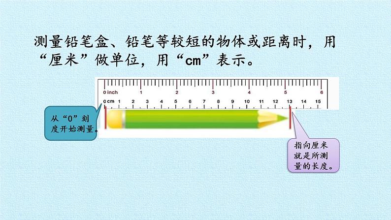 青岛版（五四制）一年级下册 八 阿福的新衣——厘米、米的认识 复习（课件）第3页