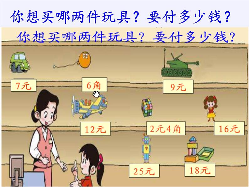 苏教版数学一年级下册 五 元、角、分（通用）(10)（课件）第2页