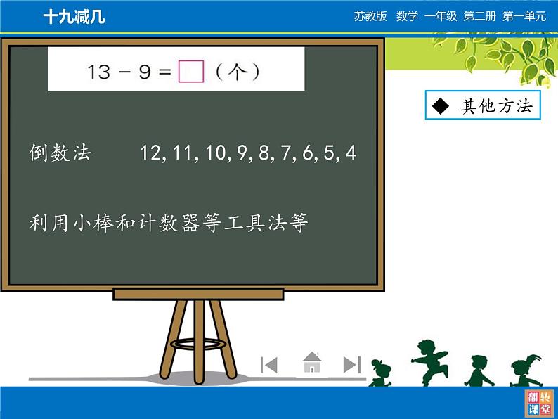 苏教版数学一年级下册 一 20以内的退位减法 十几减九（课件）第8页