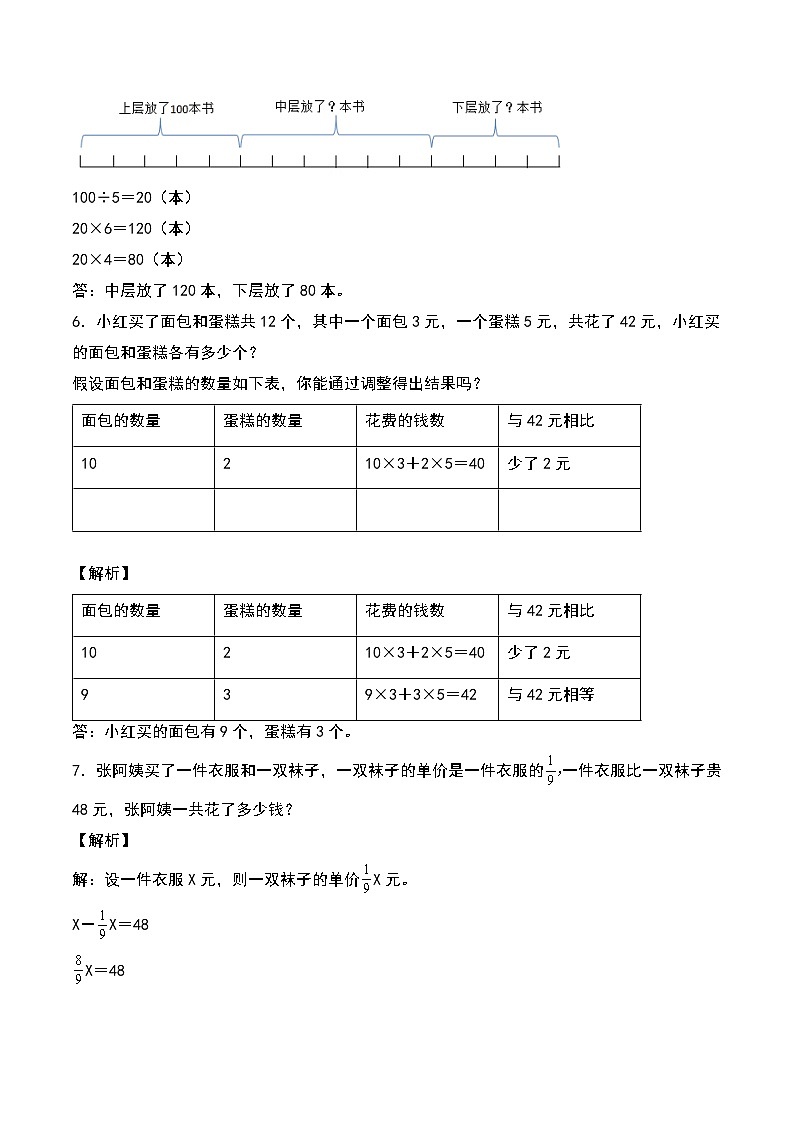 苏教版 六年级数学下册典型例题 第三单元：五种策略的应用专项练习（解析版）第3页