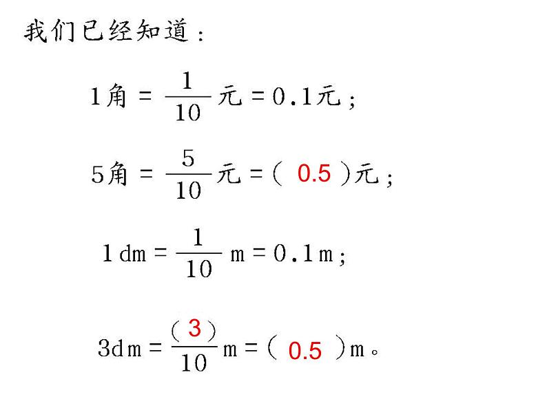 人教版小学数学四年级下册 四.小数的意义和性质 1.小数的意义  课件第3页