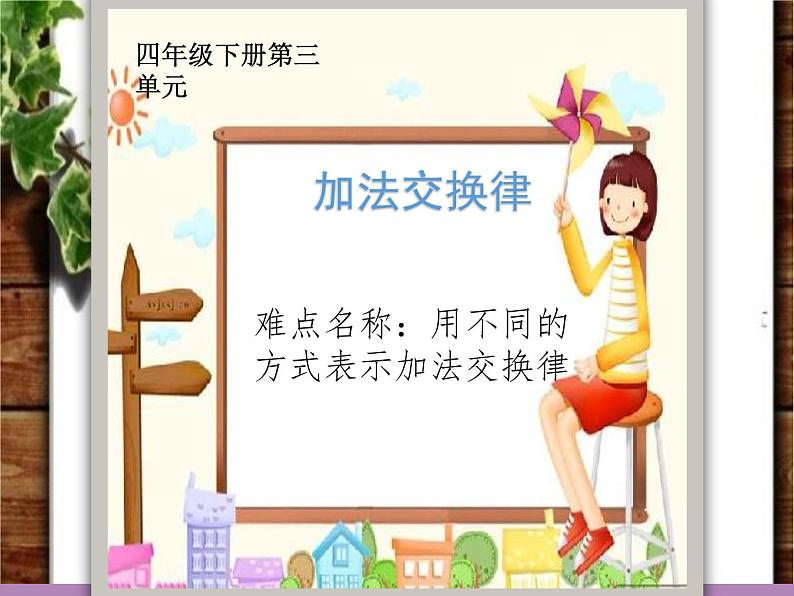 人教版小学数学四年级下册 三.运算定律1.加法运算定律  课件第1页