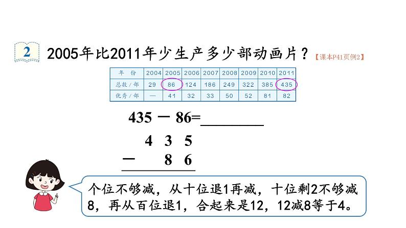 三年级数学下册课件-4 万以内的加法和减法（二）第1课时 三位数减三位数（1）-人教版07