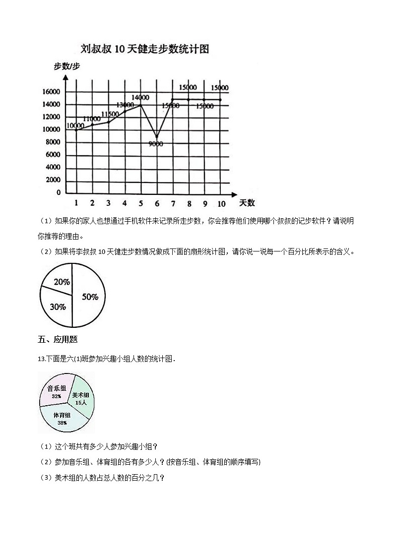 六年级下册数学单元测试-1.扇形统计图 苏教版（含答案）03