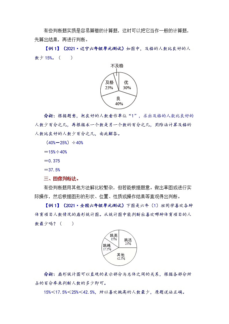 【题型突破】北师版 六年级上册数学第五单元题型专项训练-判断题（解题策略+专项秀场）第2页