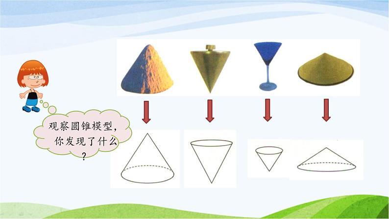 北京课改版数学六年级下册1.8 圆锥的认识课件03