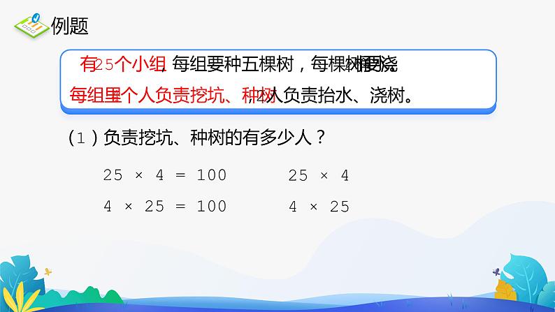 人教版数学四年级下册课件 3.2 乘法交换律和结合律第6页