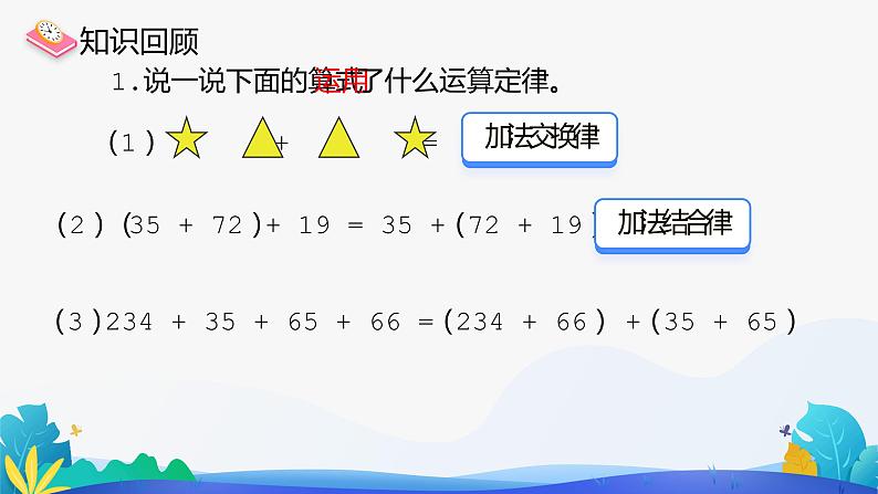 人教版数学四年级下册课件 3.1 加法运算定律与简便计算03