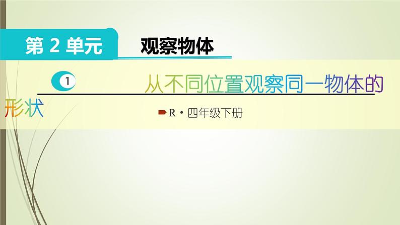 人教版四年级数学下册课件2.1观察物体第1页