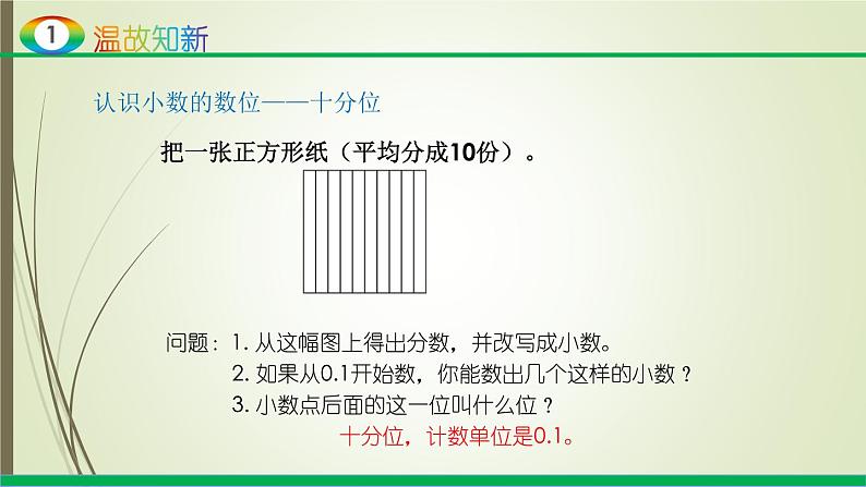 人教版四年级数学下册课件4.1.2小数的读法和写法第3页